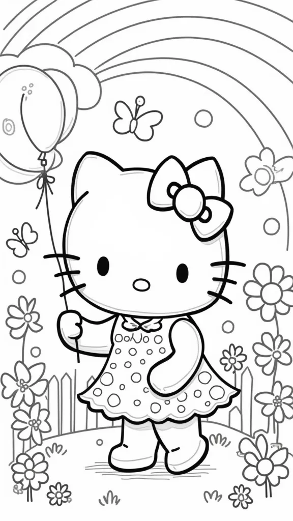 coloring page of hello kitty